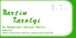 martin karolyi business card