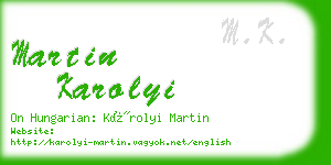 martin karolyi business card